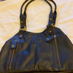 Black leather bag